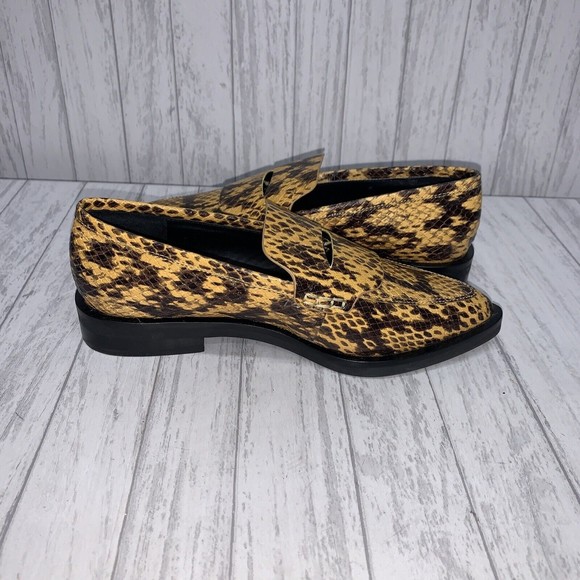 Womens Size 6.5 Rebecca Minkoff Pacey Loafers Yellow Snake Print EUC. - Picture 5 of 7